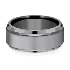 Men's Matte Band In Tantalum, 9Mm