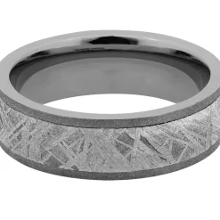 Men's Meteorite Wedding Band In Titanium, 7Mm