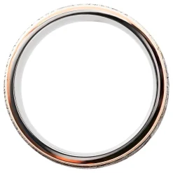 Men's Meteorite Wedding Band With 14K Rose Gold In Cobalt, 7Mm