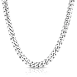 Men's Miami Cuban Link Chain In Sterling Silver, 24"