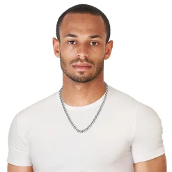 Men's Miami Cuban Link Chain In Sterling Silver, 24