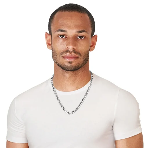 Men's Miami Cuban Link Chain In Sterling Silver, 24"