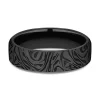 Men's Mokume Pattern Band In Black Titanium, 6.5Mm