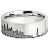 Men's New York Skyline Band In Cobalt Chrome, 8Mm