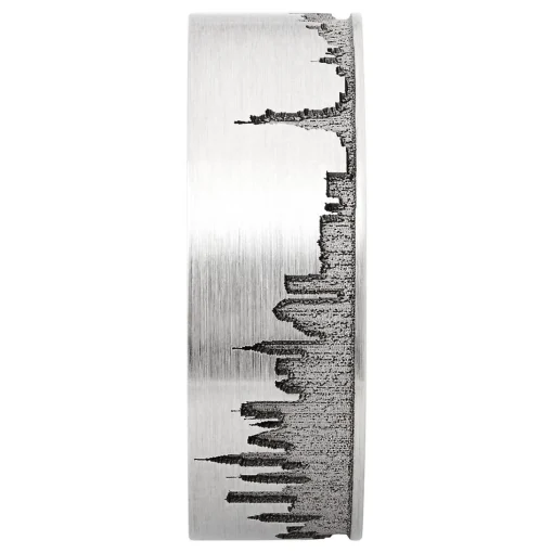 Men's New York Skyline Band In Cobalt Chrome, 8Mm