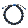 Men's Onyx Bead Bolo Bracelet In Blue Ion-Plated Stainless Steel