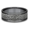 Men's Pattern Center Band In Grey Tantalum & 10K White Gold