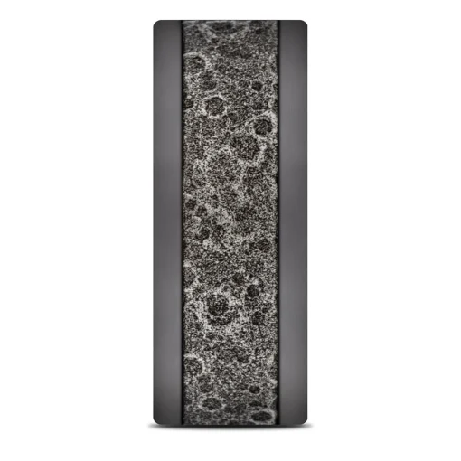 Men's Pattern Center Band In Grey Tantalum & 10K White Gold