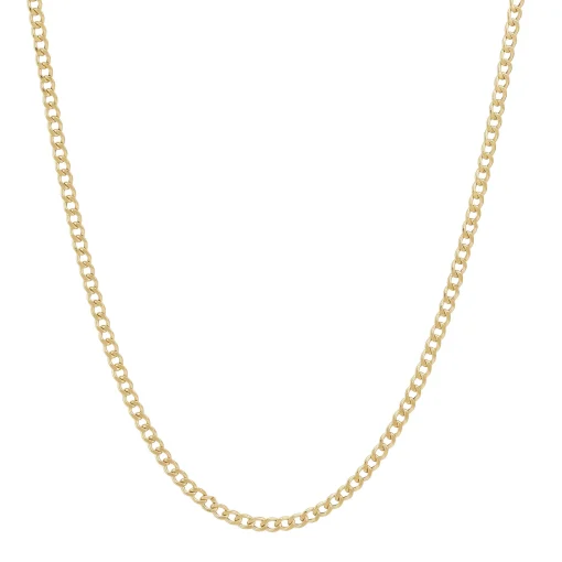 Men's Polished Curb Chain In 14K Yellow Gold, 2.2Mm, 22"
