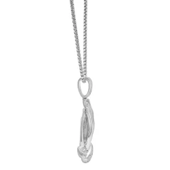 Men's Praying Hands Pendant With Diamonds In Sterling Silver (1/4 Ct. Tw.)