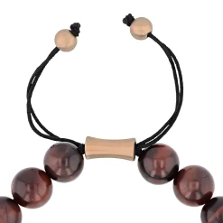 Men's Red Tigers Eye Beaded Bolo Bracelet In Rose-Toned Stainless Steel