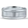 Men's Rope Edge Wedding Band In 14K White Gold