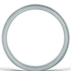 Men's Rope Edge Wedding Band In 14K White Gold