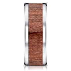 Men's Rosewood Inlay Band In White Cobalt, 8Mm