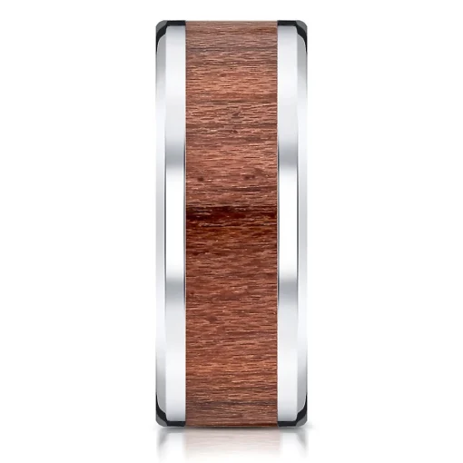 Men's Rosewood Inlay Band In White Cobalt, 8Mm
