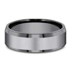 Men's Sandblast Finish Band In Tantalum, 7Mm