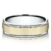 Men's Satin Finish Band In 14K White & Yellow Gold, 6Mm