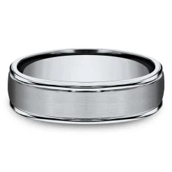 Men's Satin Finish Band In Titanium, 6Mm