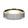 Men's Satin Finish Band In Tantalum & 14K Yellow Gold
