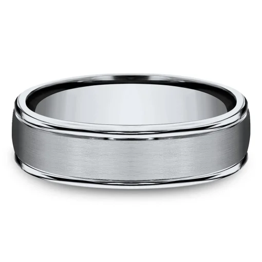 Men's Satin Finish Band In Titanium, 6Mm