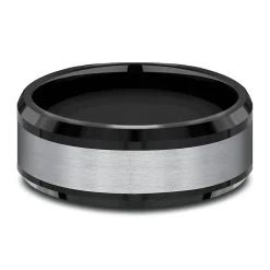 Men's Satin Finish Band In Tantalum & Titanium, 8Mm