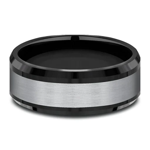Men's Satin Finish Band In Tantalum & Titanium, 8Mm