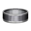 Men's Satin Finish Band In Tantalum & Black Titanium, 8Mm