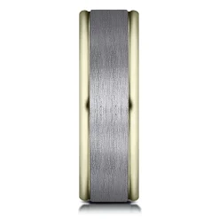 Men's Satin Finish Band In Tantalum & 14K Yellow Gold
