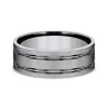 Men's Satin Finish Wedding Band In Gray Titanium, 8Mm