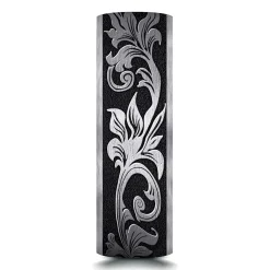 Men's Scroll Pattern Band In Black Titanium, 6.5Mm