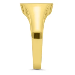 Men's Signet Ring With Diamond Accent In 10K Yellow Gold