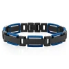 Men's Stainless Steel & Blue Ion-Plated Link Bracelet