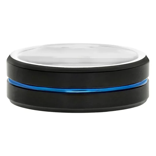 Men's Striped Band In Stainless Steel, 8Mm