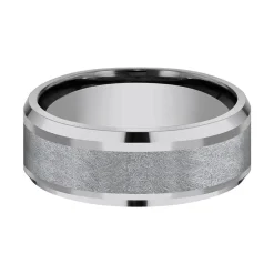 Men's Swirl Finish Band In Tantalum, 8Mm