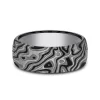 Men's Tantalum Wedding Band With Mokume Pattern, 7.5Mm