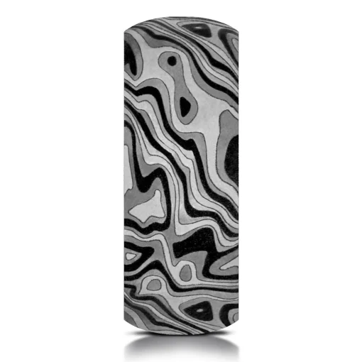 Men's Tantalum Wedding Band With Mokume Pattern, 7.5Mm