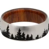 Men's Tree Wedding Band In Wood & Cobalt, 8Mm
