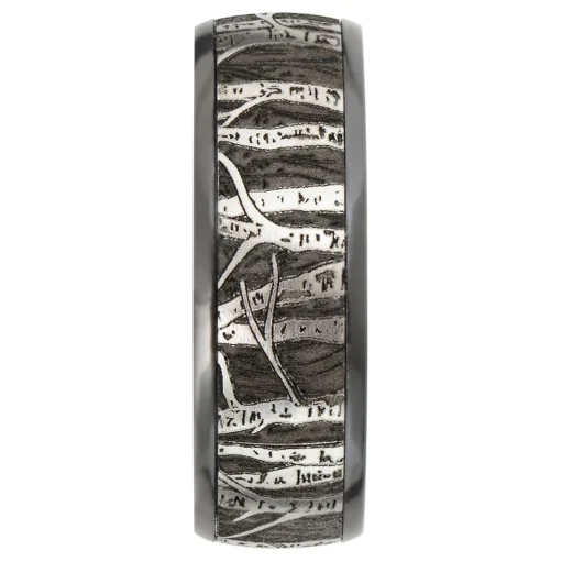 Men's Tree Wedding Band In Cobalt & Black Zirconium, 8Mm