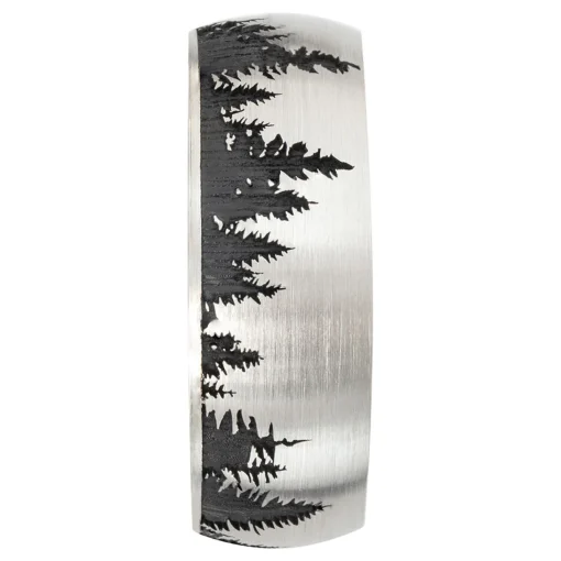 Men's Tree Wedding Band In Wood & Cobalt, 8Mm