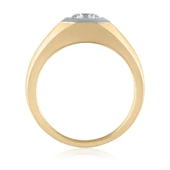 Men's Two-Tone Lab Grown Diamond Wedding Band In 14K Yellow & White Gold (1 Ct. Tw.)