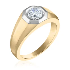 Men's Two-Tone Lab Grown Diamond Wedding Band In 14K Yellow & White Gold (1 Ct. Tw.)