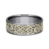 Men's Viking Knot Tantalum Band With 14K Yellow Gold, 7.5Mm