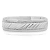 Men's Wave Pattern Band In Sterling Silver, 6Mm