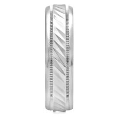 Men's Wave Pattern Band In Sterling Silver, 6Mm