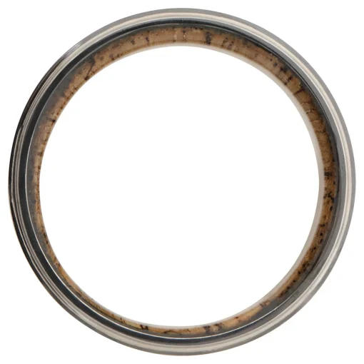 Men's Wedding Band In Wood & Black Zirconium, 8Mm