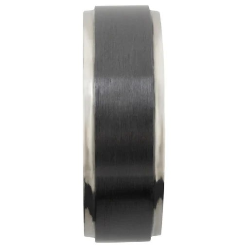 Men's Wedding Band In Wood & Black Zirconium, 8Mm
