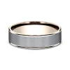 Men's Wedding Band With 14K Rose Gold Inlay In Tantalum, 6.5Mm