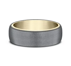 Men's Wedding Band With 14K Yellow Gold Inlay In Tantalum, 6.5Mm