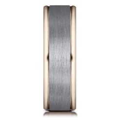 Men's Wedding Band With 14K Rose Gold Inlay In Tantalum, 6.5Mm