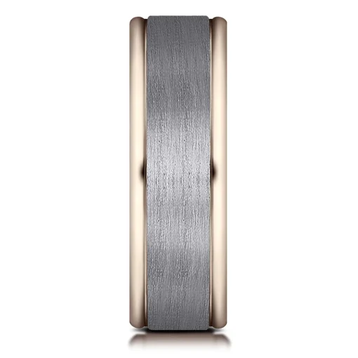 Men's Wedding Band With 14K Rose Gold Inlay In Tantalum, 6.5Mm